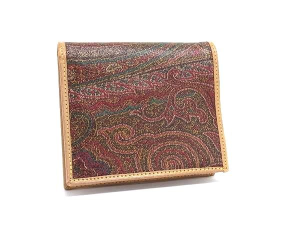 □美品□ ETRO エトロ PVC ペイズリー柄 二つ折り 財布