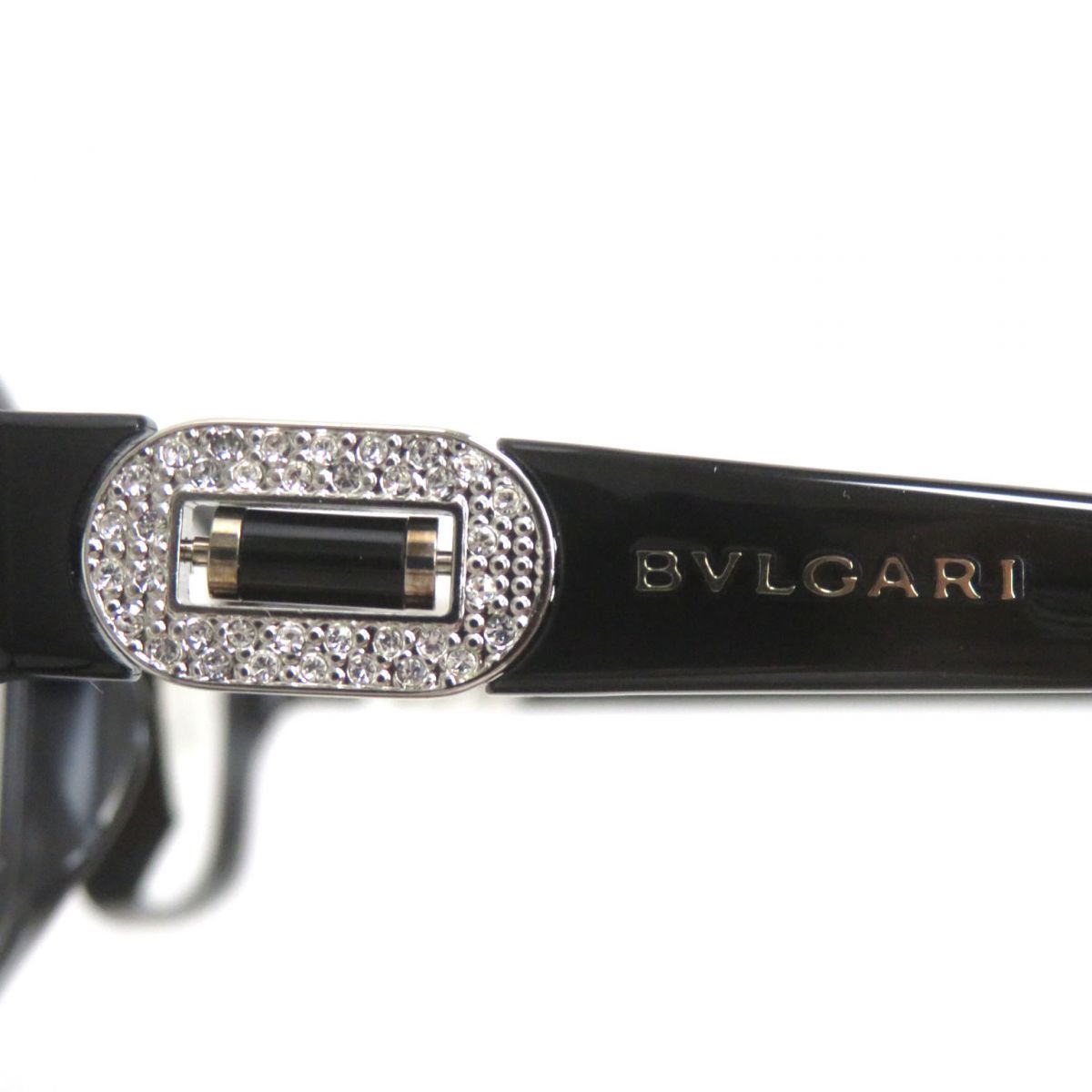 極美品▽BVLGARI ブルガリ 4071-B-F 501 ラインストーン付き 黒縁