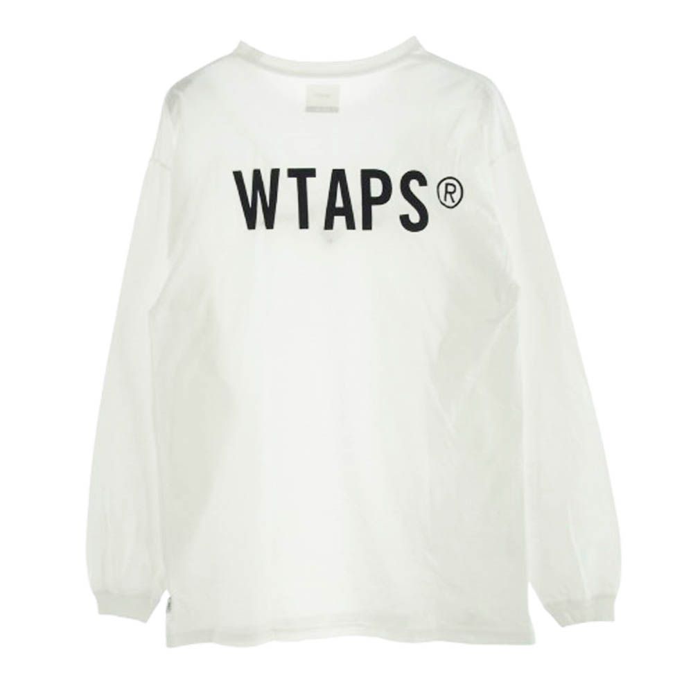 WTAPS ホワイト 長袖カットソー WTAPS ダブルタップス 21AW VIBES SCREEN L/S TEE ロゴプリント