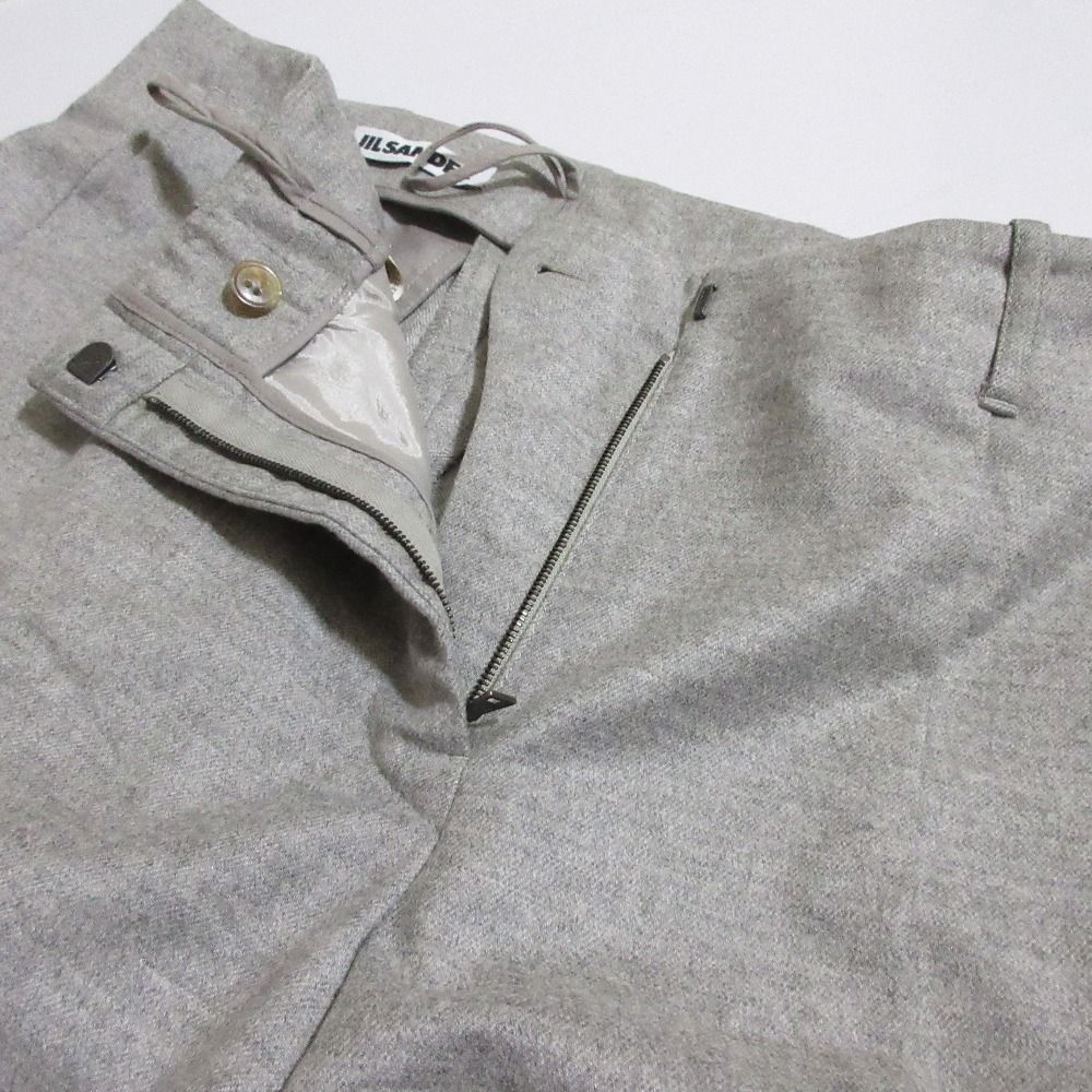 ジル・サンダーのスラックス(グレー) 良品 JIL SANDER ジルサンダー カシミヤブレンド ウール