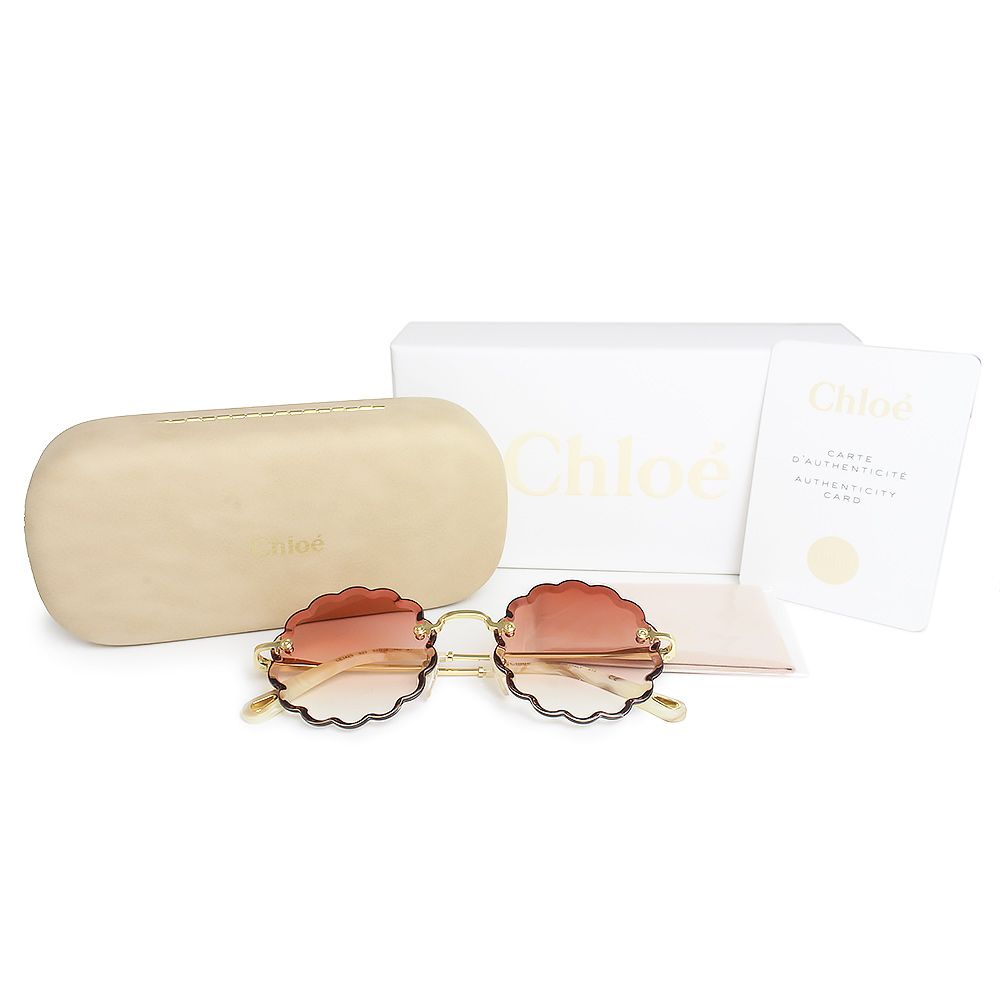 ⭐️新品　未使用⭐️ Chloe クロエ CE114SD 742 ピンクゴールド Chloé シャイニーレザー製Alphabetスモールトリフォールド の
