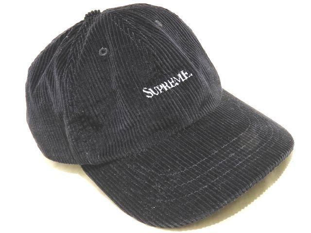 Supreme ブラック コーデュロイキャップ SUPREME シュプリーム メンズ コーデュロイ キャップ 帽子