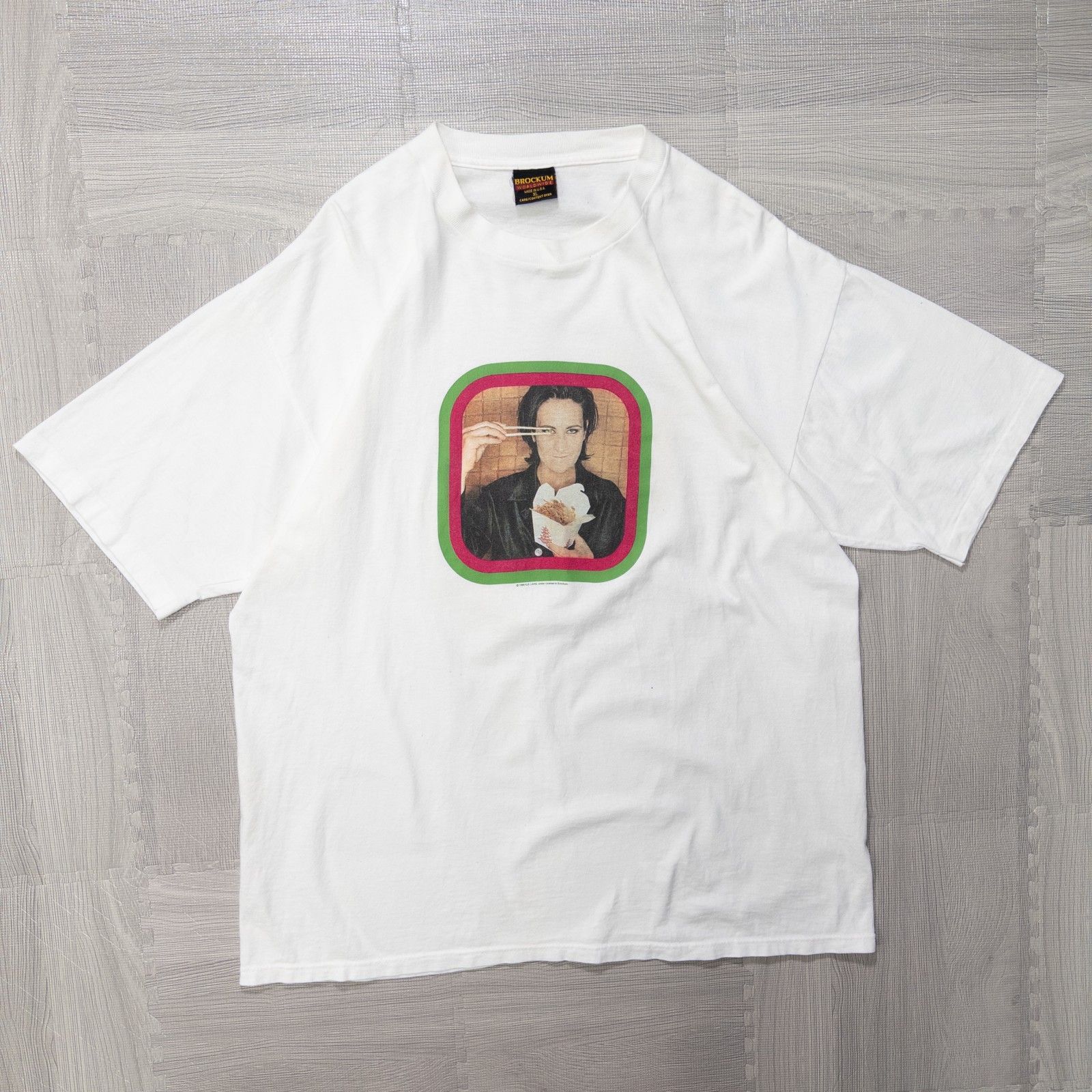 古着 90s BROCKUM k.d.lang シンガーソングライター Ｔシャツ トップス メンズXL USA製 シングルステッチ