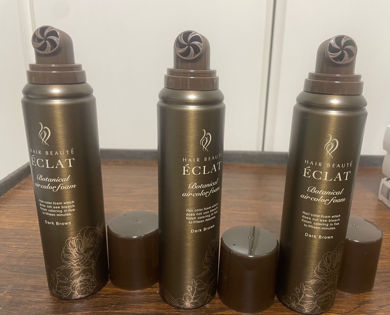 ヘアボーテ エクラ ECLAT Air color ダークブラウン 3個セット ヘアボーテ エクラ ボタニカル エアカラーフォーム ダークブラウン 3個