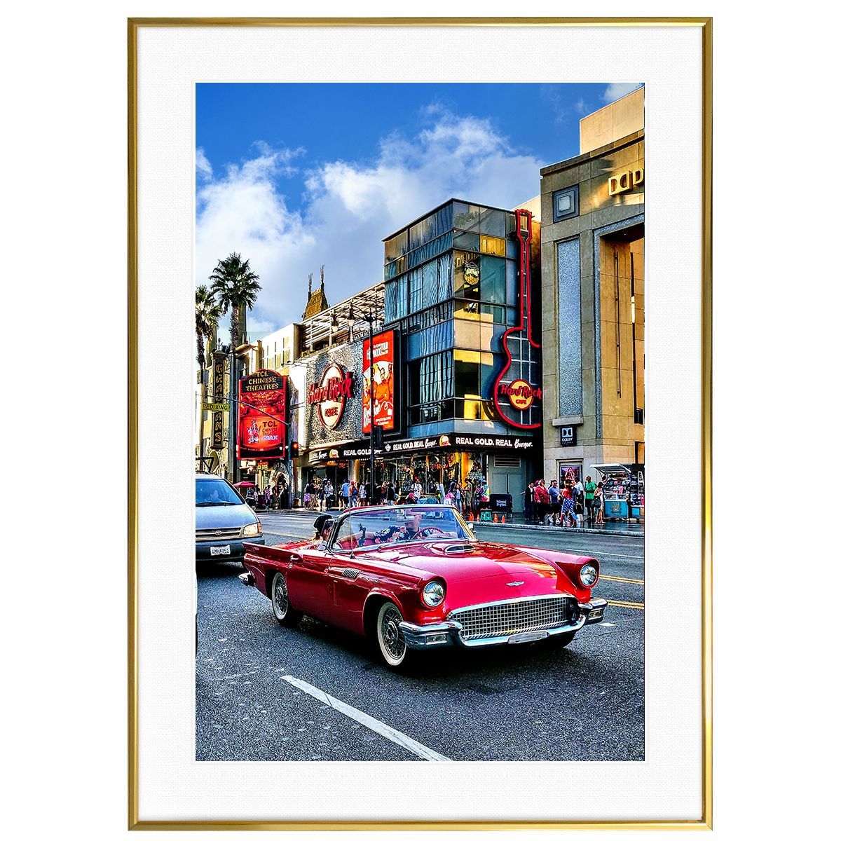 アメリカ写真 ロサンゼルス ハリウッドストリート インテリアアートポスター額装 AS1587
