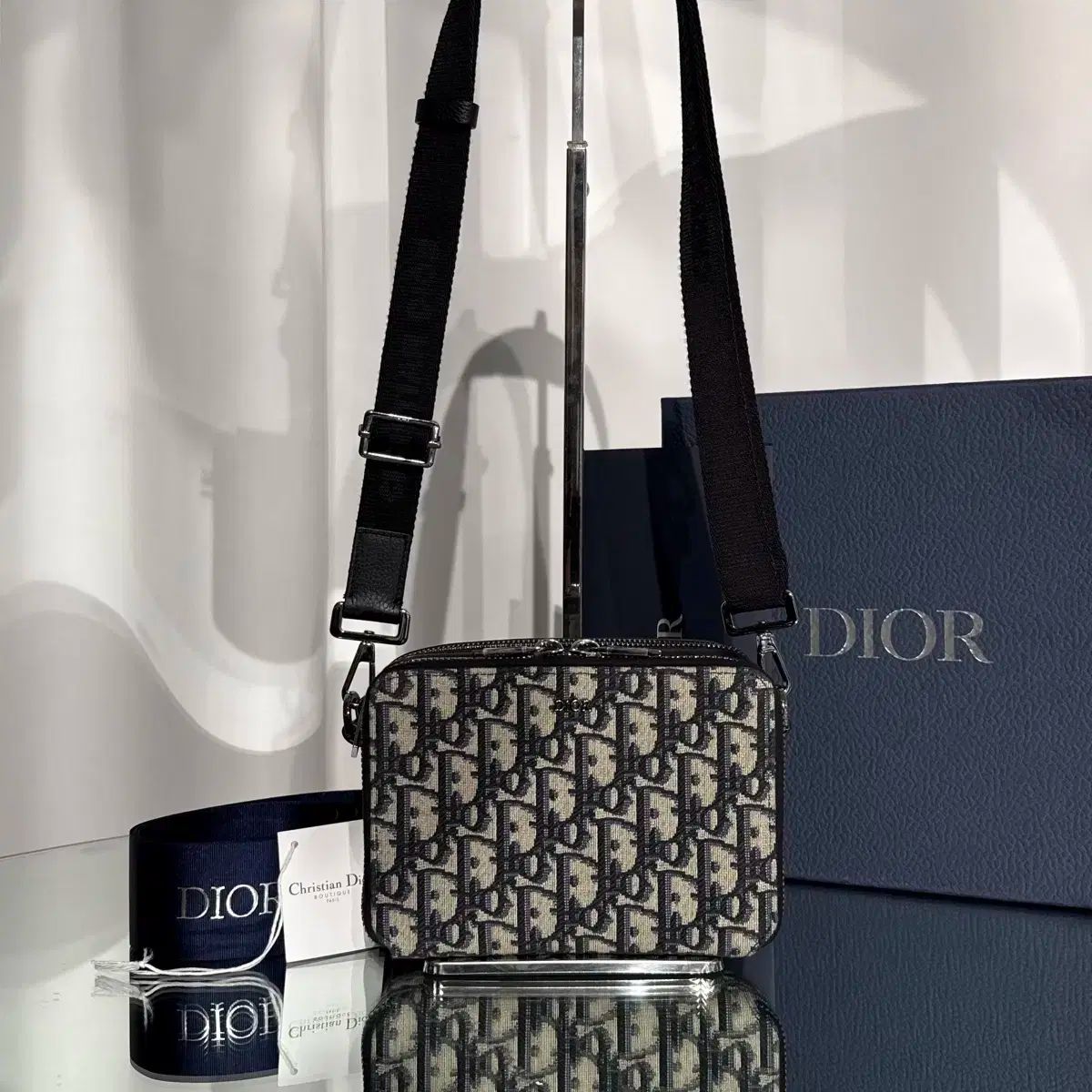 ほぼ 25 年 Dior ディオール オブリーク ジャカード スクラップ ポーチ クロスバッグ