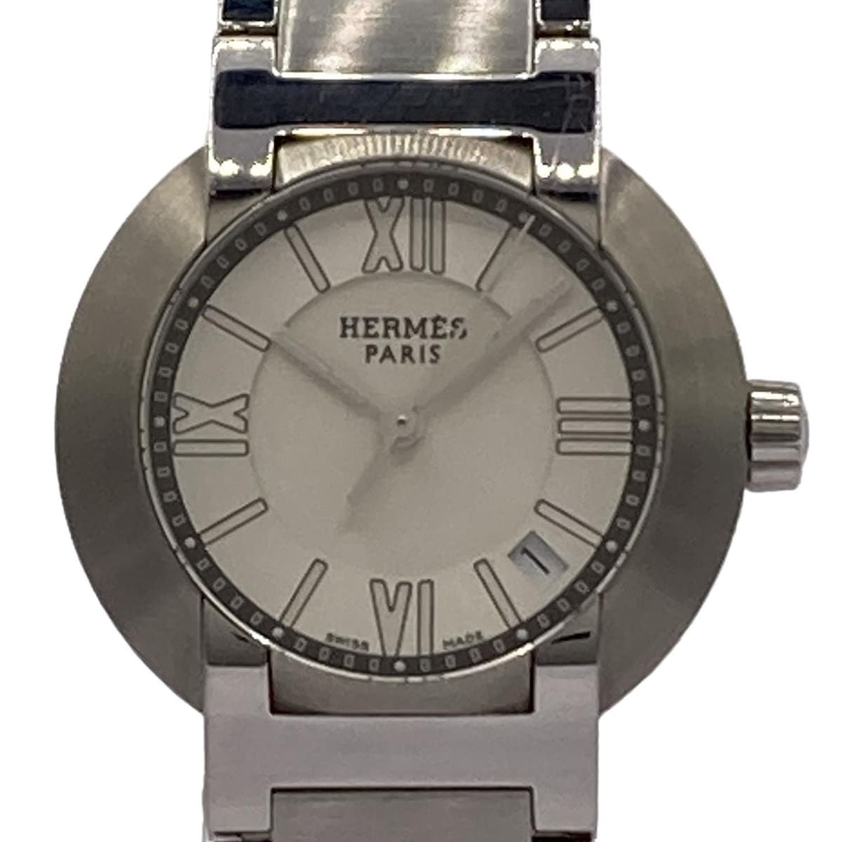HERMES エルメス 腕時計 ノマード N01.210 レディース SS 白