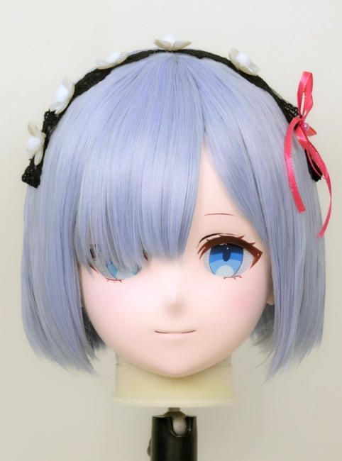 全頭マスク カツラ付き NO.1063 フルマスク ドール ヘッドロリータ人形 コスプレ マスク 仮装 着ぐるみ コスチューム 二次元