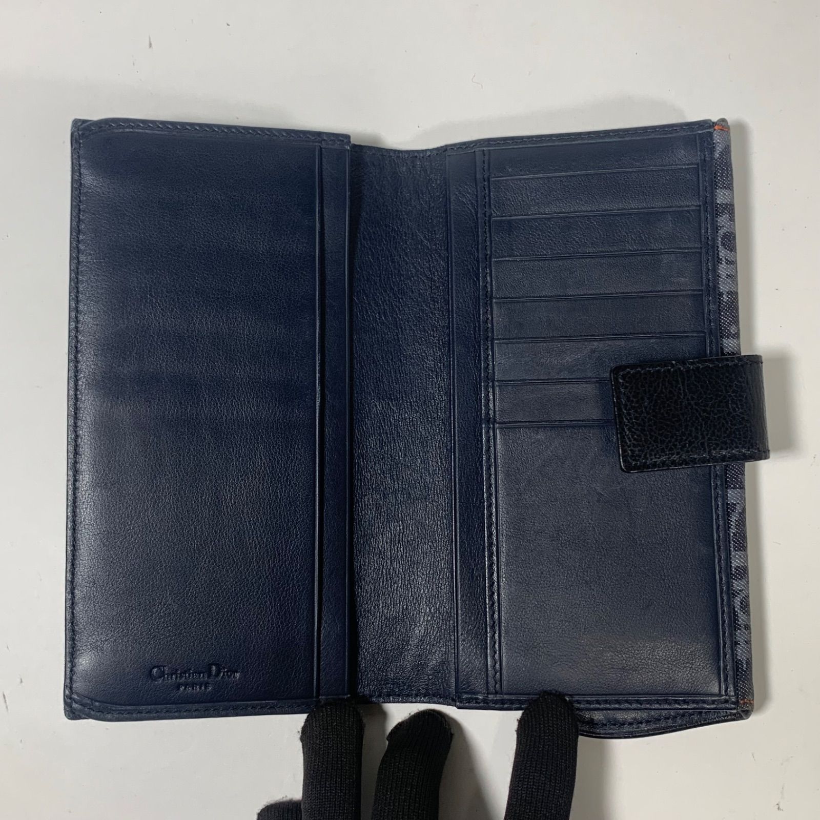 Christian Dior クリスチャンディオール 長財布 Wホック サドル  