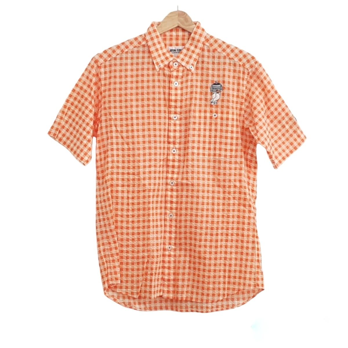 SINACOVA(シナコバ) 半袖シャツ サイズM メンズ美品 - 白×オレンジ