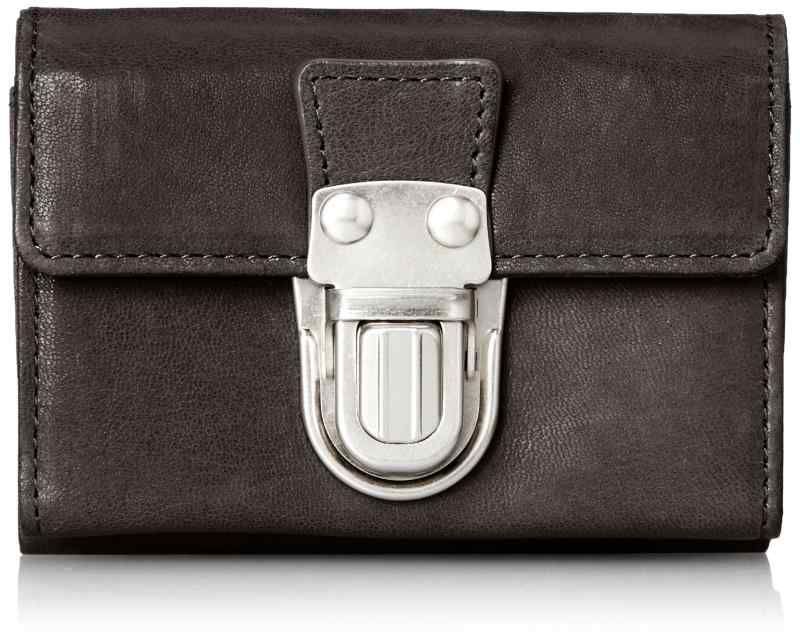 パトリック ステファン 財布 三つ折り財布 cartable 差し込み金具 羊革 174AWA10 メンズ ブラックxシルバーメタル