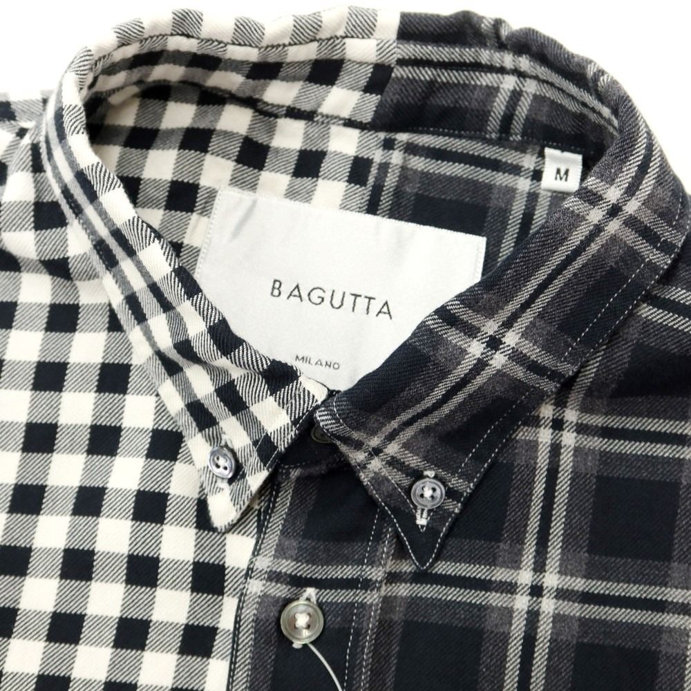 バグッタ Bagutta コットン チェック切替 カジュアルシャツ【サイズ3】【メンズ】