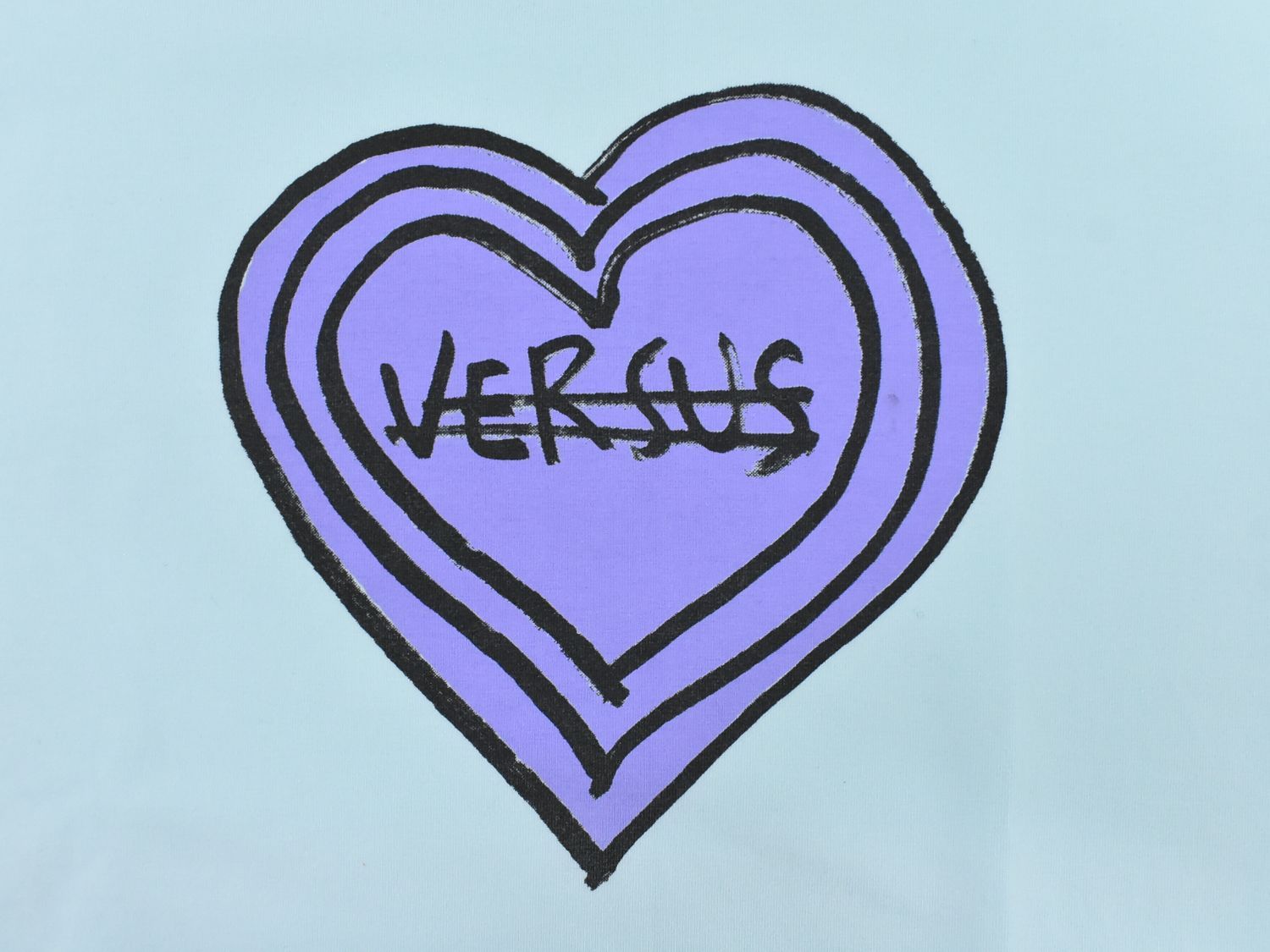 本物 ヴェルサスヴェルサーチ VERSUS VERSACE ハート ロゴ ロング T  