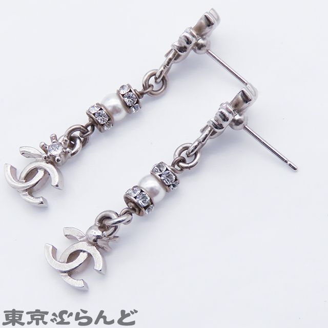 CHANEL シャネル ラインピアス パール ファッションジュエリー CHANEL (シャネル) ココマーク ラインストーン パール ピアス