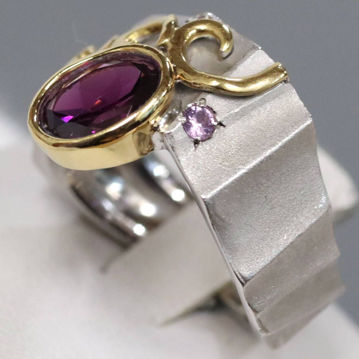 K18WG/K18ガーネットダイヤモンドリング G1.33 P0.05 D0.05 12.4g