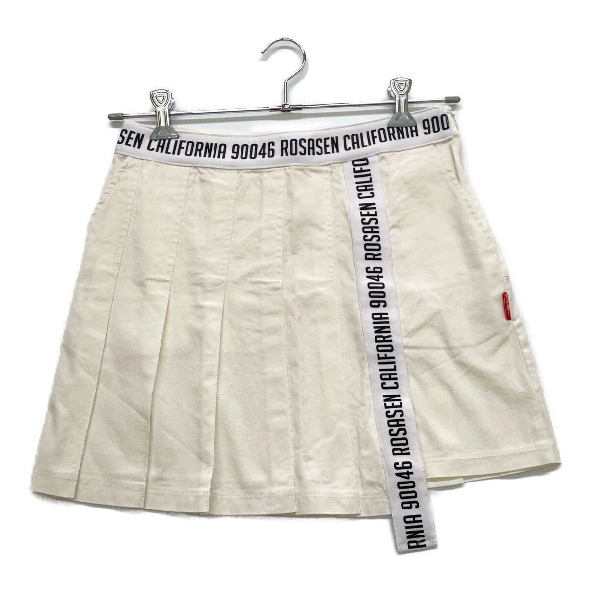 ROSASEN - coco 中古 ロサーセン ROSASEN レディース スカート M 白 ホワイト プリーツ コットン ストレッチ 中古 レディース ロサーセン ROSASEN スカート M 白 ホワイト