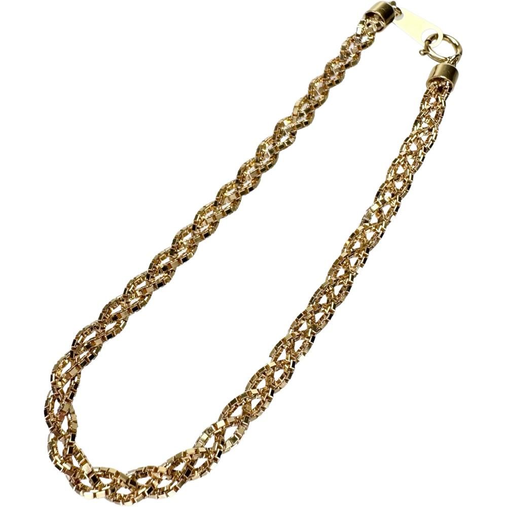 ブレスレット ベネチアンチェーン3連 編み込みデザイン K18 - メルカリ 