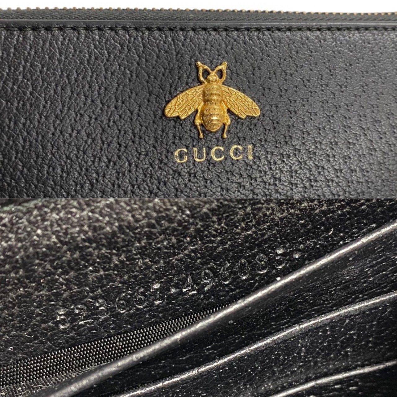 ★美品★【GUCCI】グッチ アニマリエ Bee ラウンドジップ ブラック GUCCI グッチ 長財布 ラウンドジップ アニマリエ ビー 蜂
