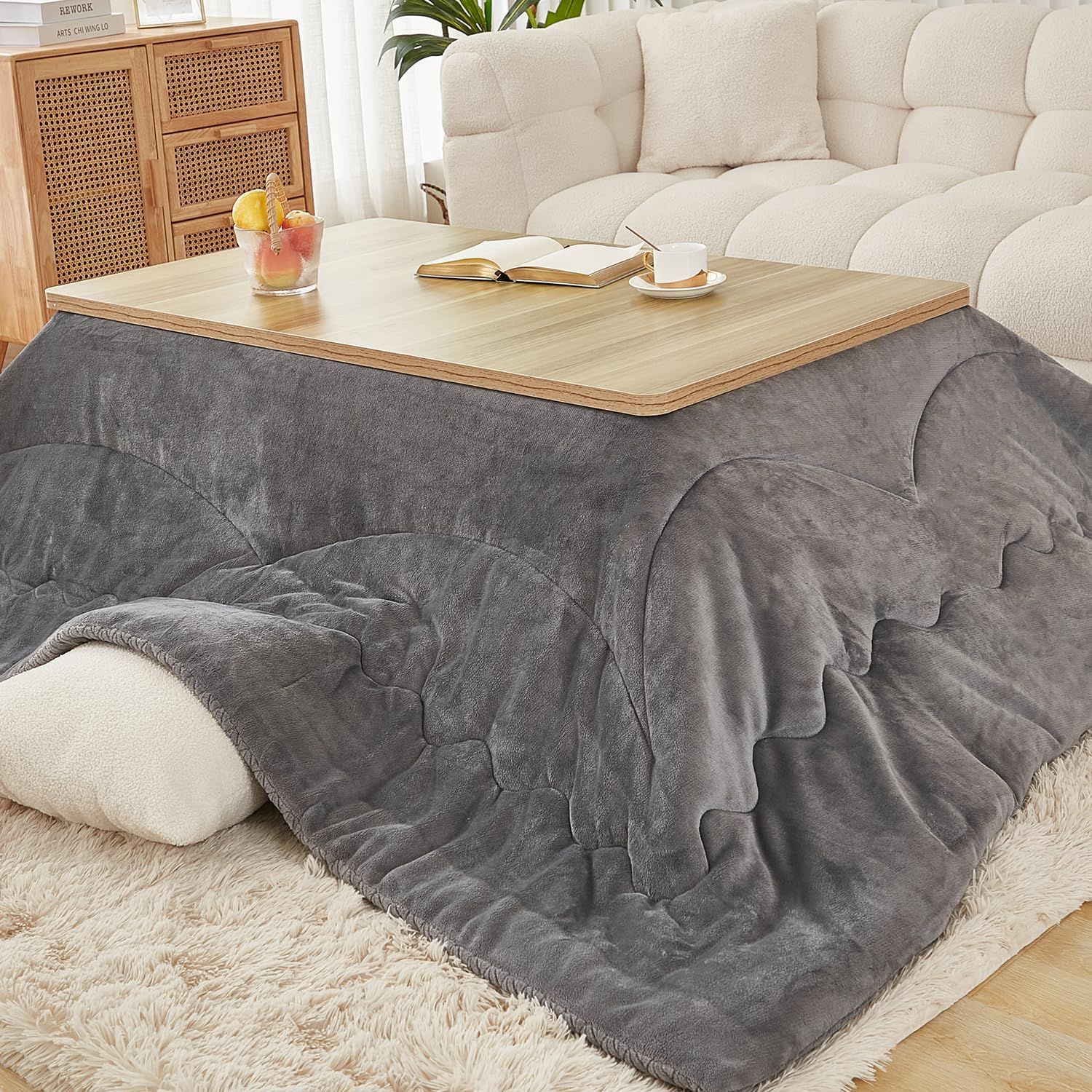 【人気商品】コタツ布団暖かい 長方形 こたつふとん 190 ×240cm こたつ用布団 あったか こたつ布団 こたつ掛け布団 高密度フランネル リバーシブル 冬用 コタツふとん EMME 洗える 静電気防止 