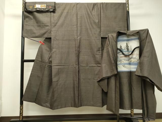平和屋着物●男性 本場大島紬 アンサンブル 100亀甲 総詰め 川田春廣作 証紙付き 正絹 DAAT1257tw