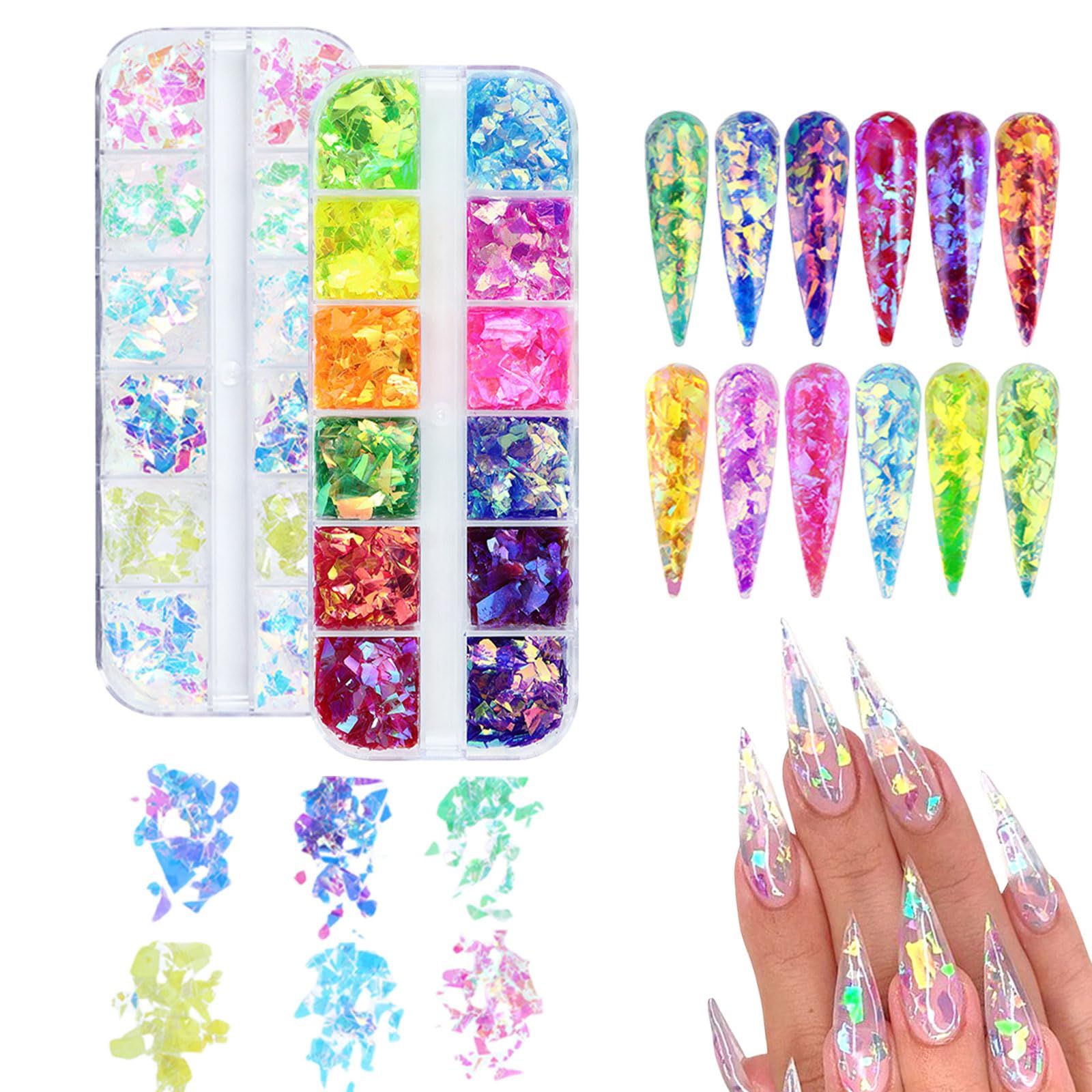 ネイルパーツ 蝶 24色 極薄 ネイルアートキット ピンセット1本付き