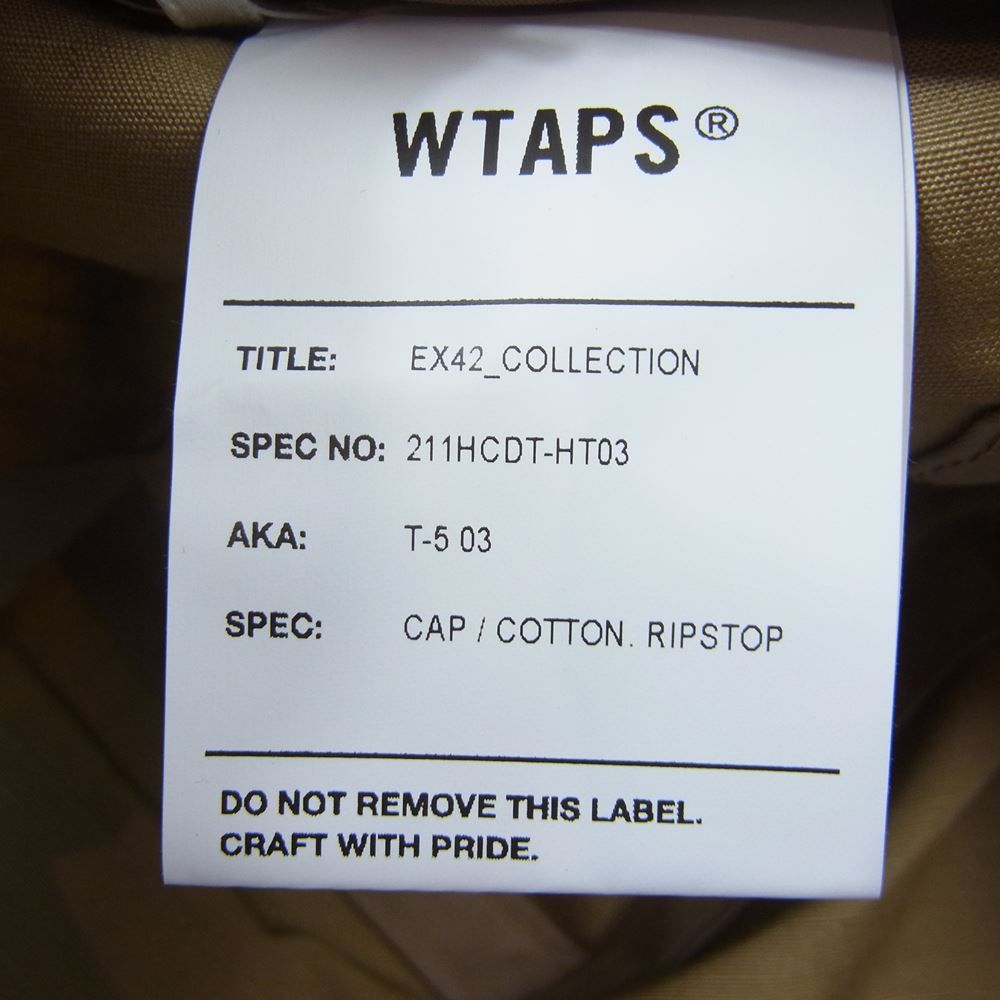 WTAPS ダブルタップス 帽子 21SS 211HCDT-HT03 T-5 03 CAP ロゴ