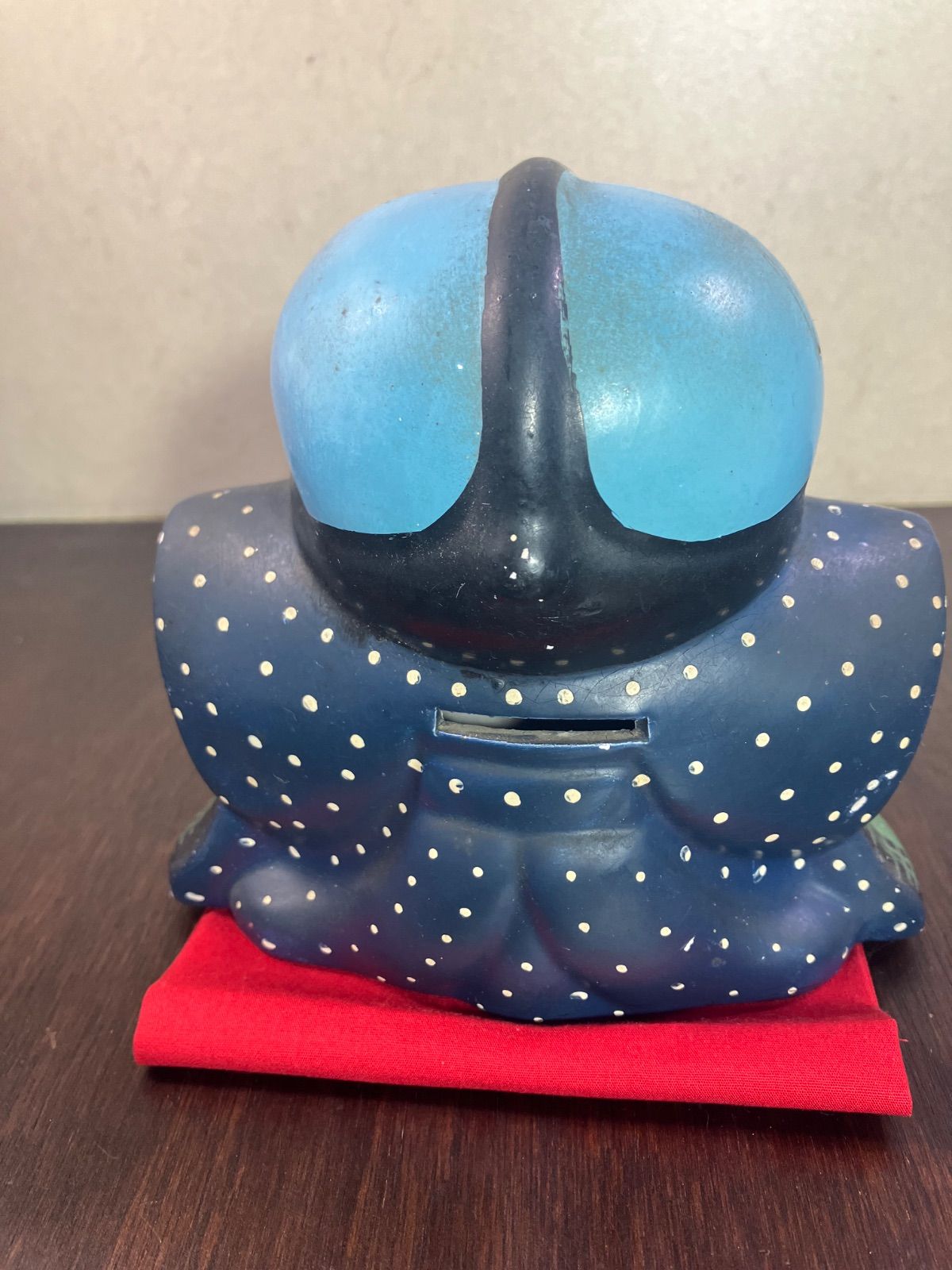 福助 置物 福助 貯金箱 縁起物 陶器 貯金箱 骨董品 レトロ 蓋付き