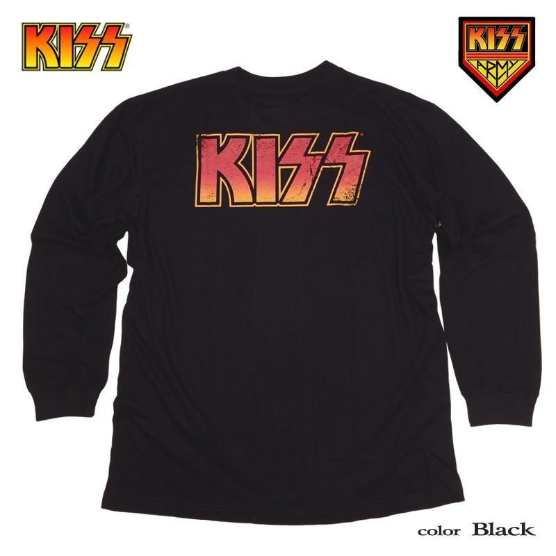 KISS ロンT kiss キッス 長袖 Tシャツ Kiss キス ロゴ メンズ 