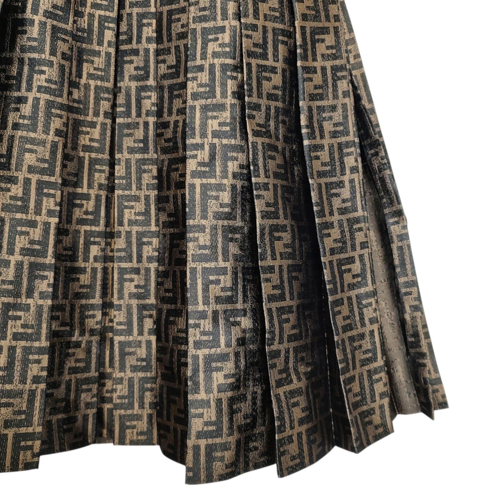 新作☆【FENDI】シルクミディスカート FENDI - 極美品△FENDI フェンディ 2022年製 FQ7416 AKSM 裏地