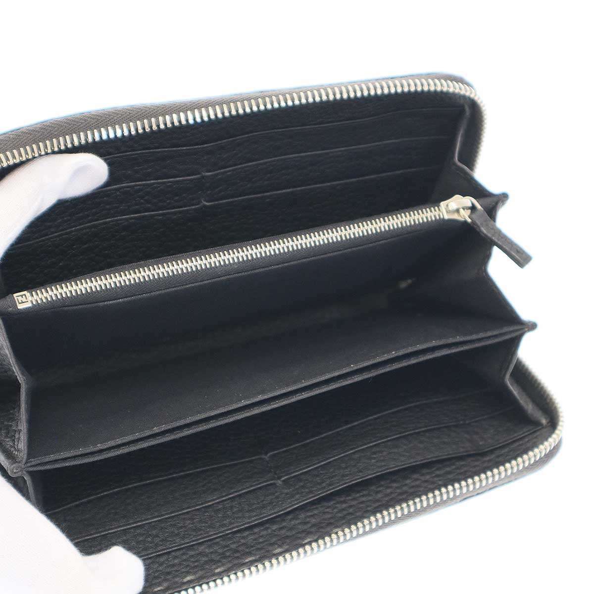 未使用　FENDI フェンディ レザーラウンドジップ長財布　マゼンタ FENDI フェンディ ラウンドジップロングレザーウォレット 長財布