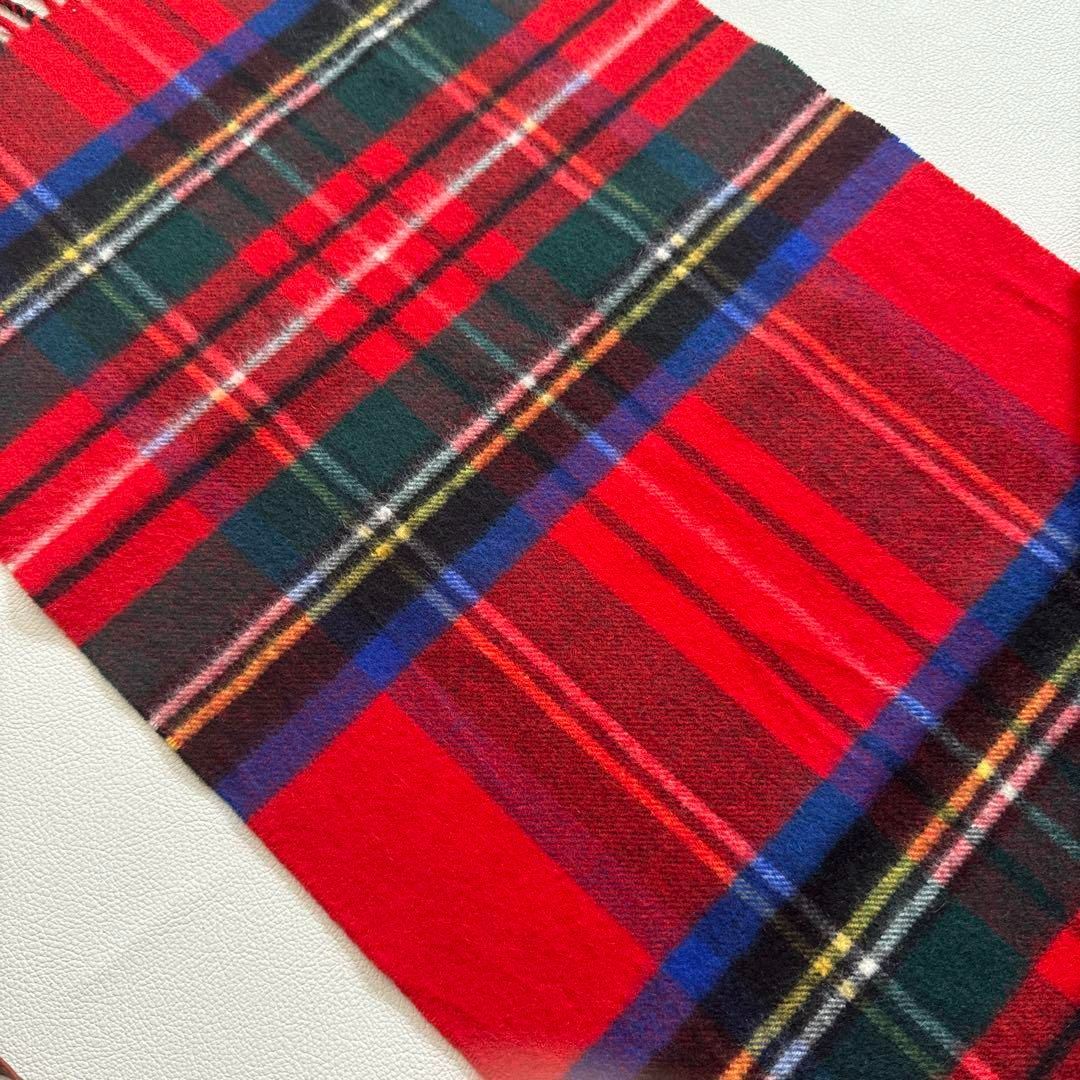 極美品 ジョンストンズ カシミヤ100％ 中判 チャコールスチュワート