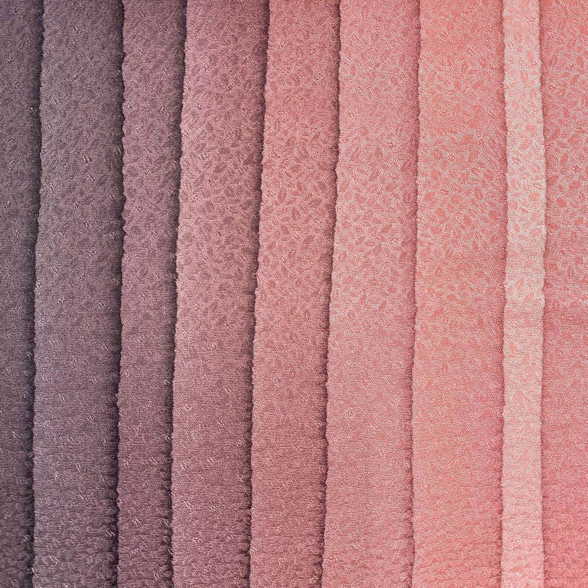 反物 秀品 小紋 落款有 縞 縮緬 灰紫 正絹