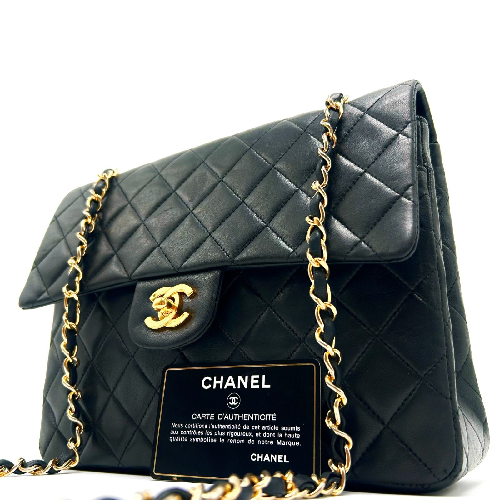 値下げ中 美品 CHANEL シャネル マトラッセ チェーン ショルダーバッグ Wフラップ ココマーク ゴールド金具 肩掛け 斜めがけ トート  シリアル ギャランティー シール有り レザー ラムスキン ブラック 黒 メンズ レディース ユニセックス - メルカリ