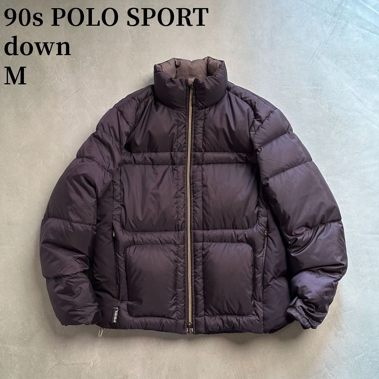 90s POLO SPORT ダウンジャケット ポロスポーツ ネイビー M 古着 