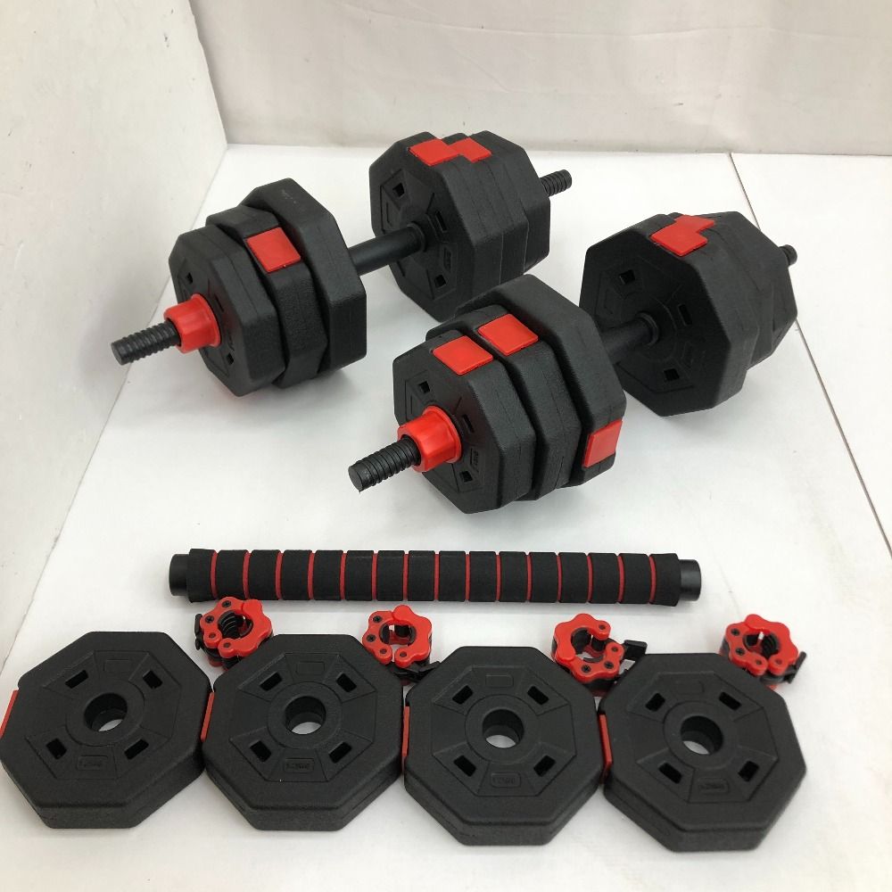 03w12734/ダンベルセット 15kg×2個セット バーベルも可能 計30kg 可変式 筋トレ ウエートトレーニング