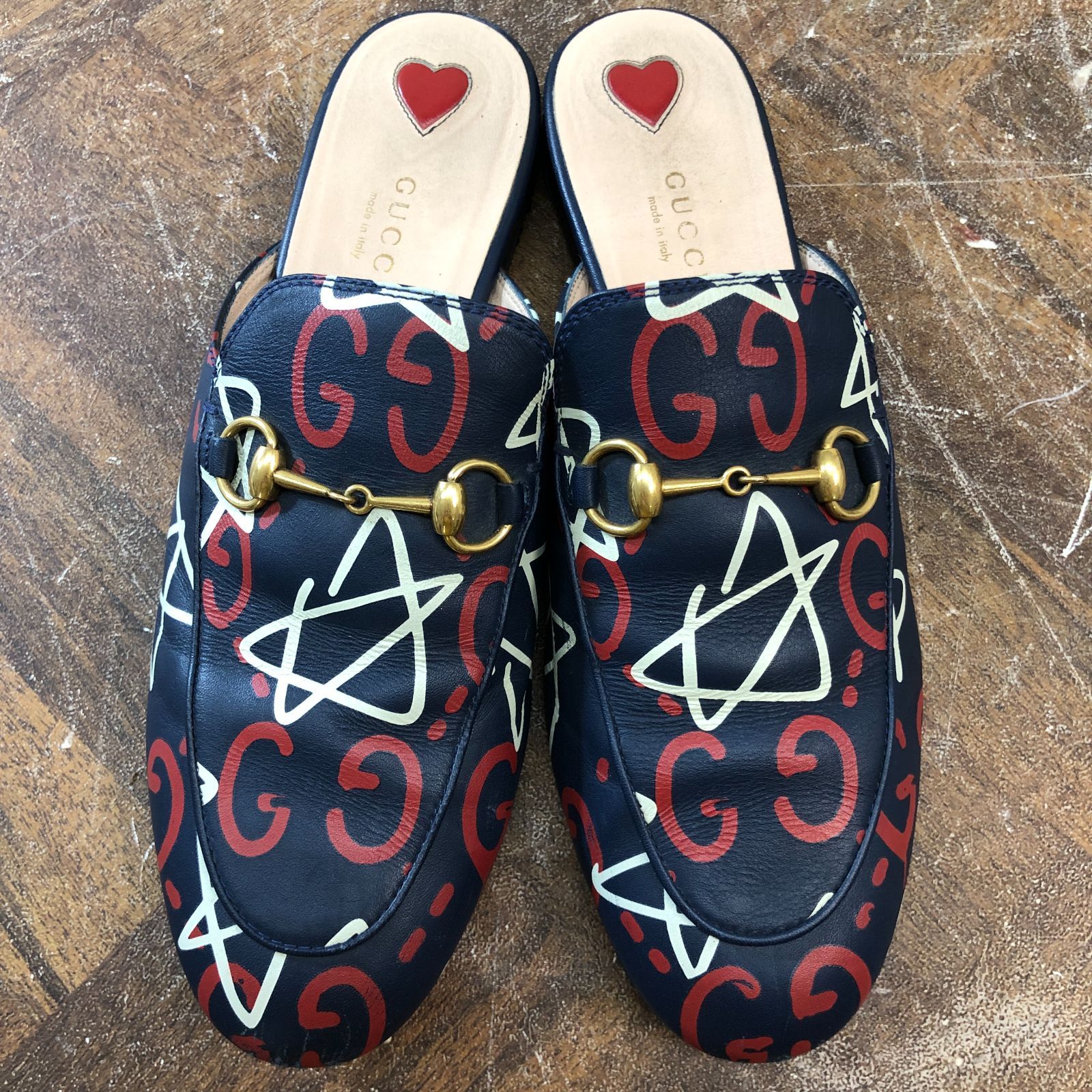 最終価格 GUCCI グッチ ゴースト レザー ホースビット サンダル サイズ38 フラットシューズ スリッパ 靴 - メルカリ