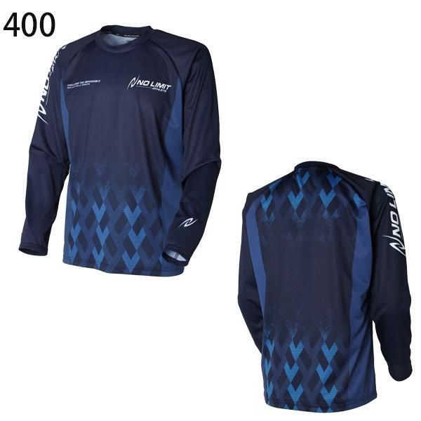 ニシ NISHI グラフィックライト ロングスリーブ シャツ 2811A058 400 ネイビー M 陸上 長袖 プラクティスシャツ 部活 練習