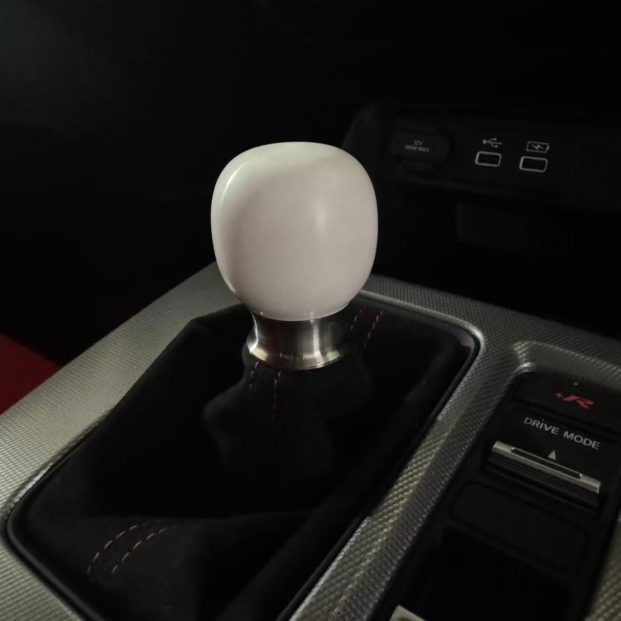 GK FACTORY ホンダ車用 TypeR FL5 シフトノブ 樹脂製 陶器ホワイト M10×1.5 マニュアル車対応 汎用タイプ ステンレス加重付き ショートストローク対応 カスタムパーツ 白 ノブ シフトレバー交換 ドレスアップ