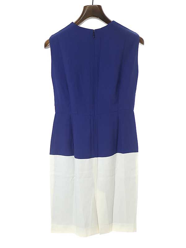 YOKO CHAN ヨーコチャン 14SS バイカラーノースリーワンピース ブルー