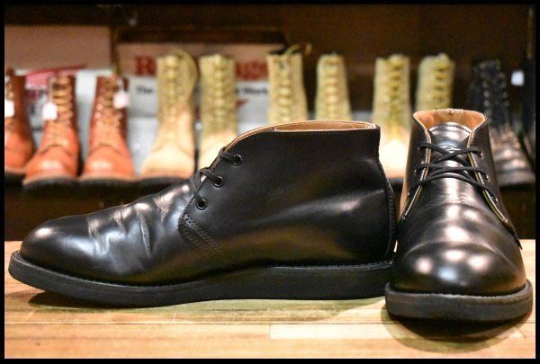 10D 18年 レッドウィング 9196 ポストマン チャッカ 黒 ブラック シャパラル 短靴 レースアップ ブーツ redwing HOPESMORE FI084