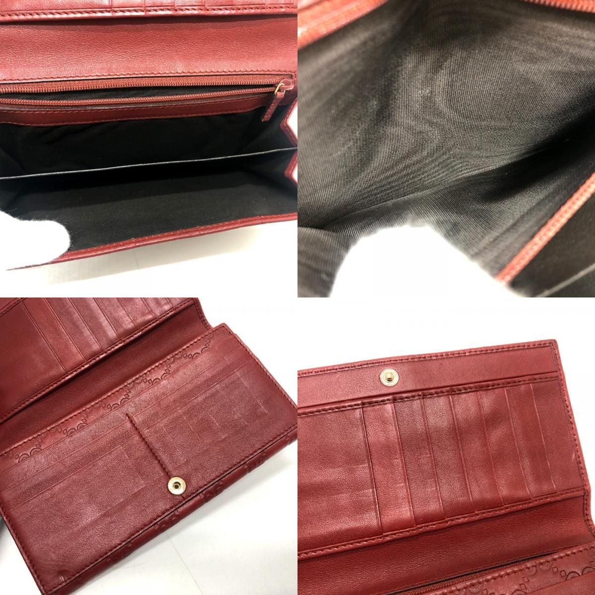 GUCCI グッチ 長財布 GG シマライン 212109 シマレザー レッド - メルカリ