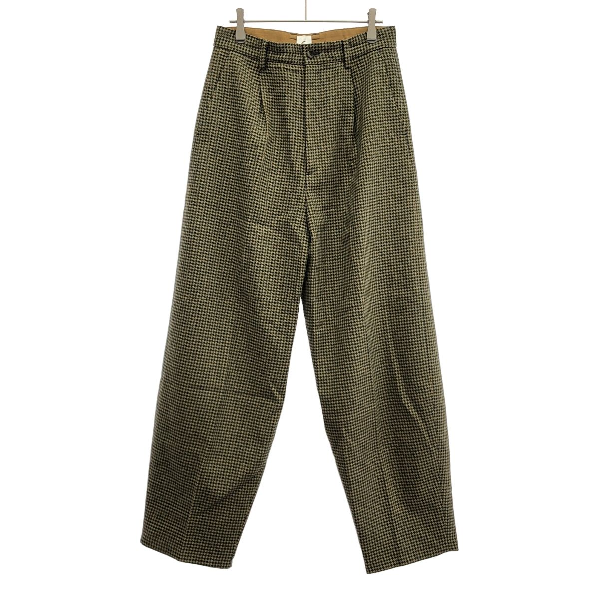 6(ROKU) BEAUTY&YOUTH UNITED ARROWS ロク ビューティーアンドユース ユナイテッドアローズ HOUND TOOTH PANTS ハウンドトゥーススラックスパンツ 8614-202-0431 キャメル×グリーン 38