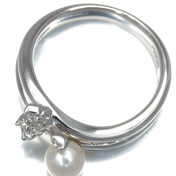 ヴァンドーム リング ダイヤ ダイヤモンド パール 真珠 11号 Pt900  