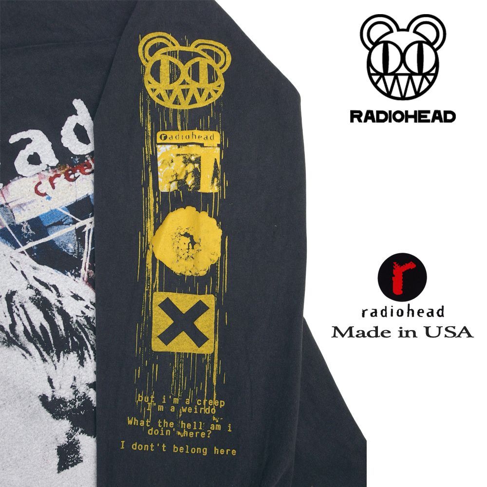 318 radiohead レディオヘッド ロンT 長袖 Tシャツ ブラック Lサイズ