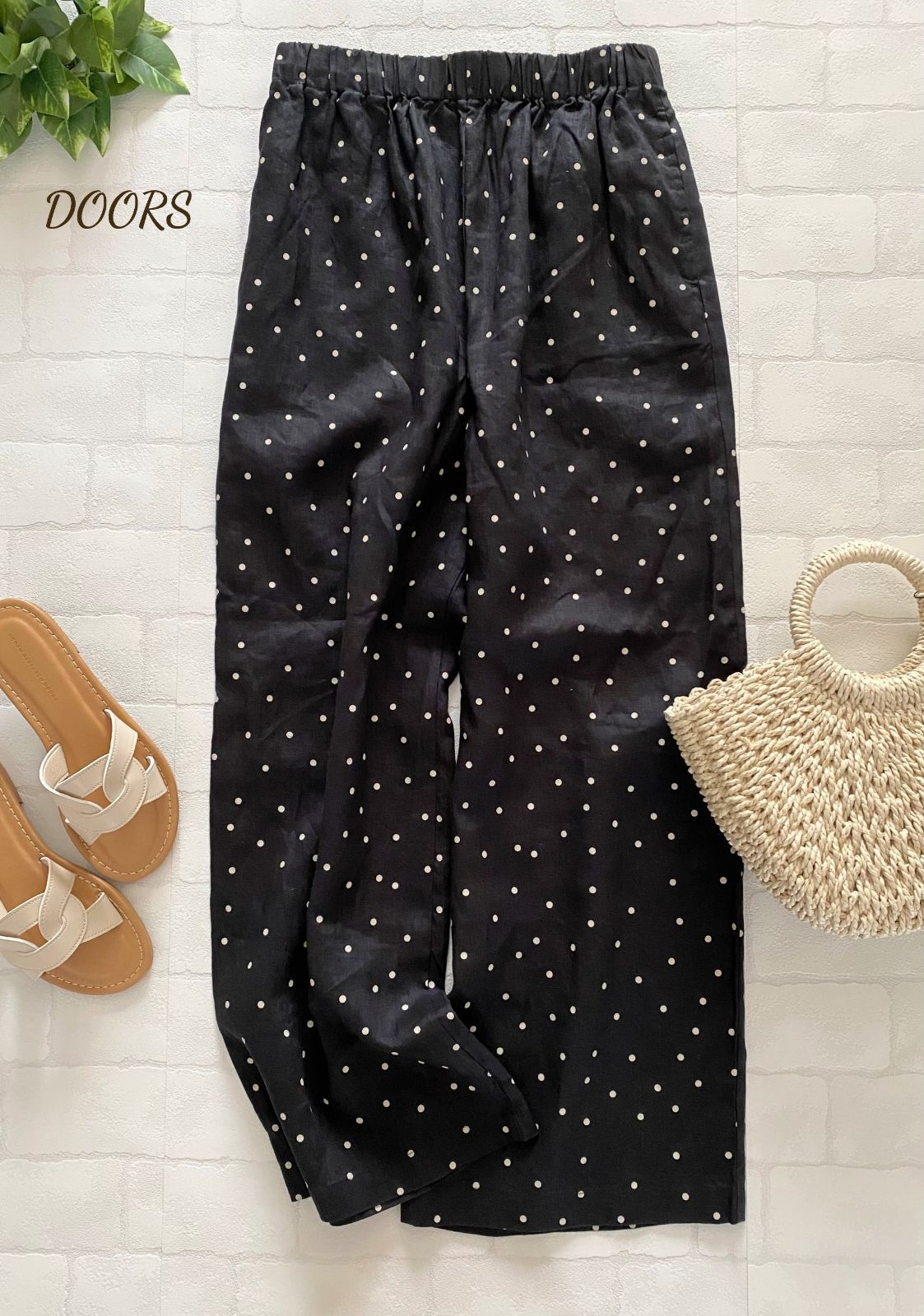 URBAN RESEARCH DOORS パンツ リネンドットイージーパンツ