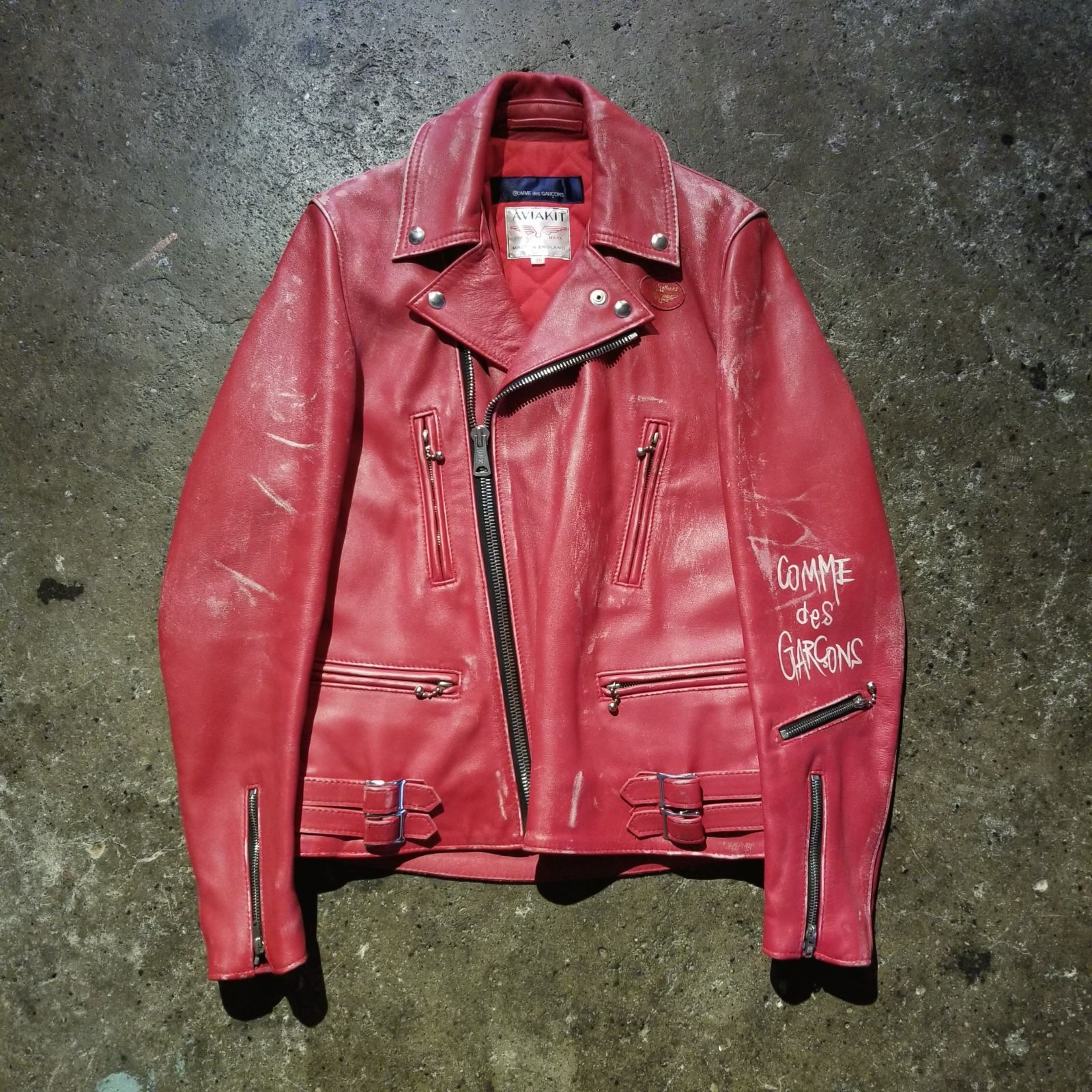 COMME des GARCONS × Lewis Leathers AD2012 LIGHTNING FOREVER 36 RED