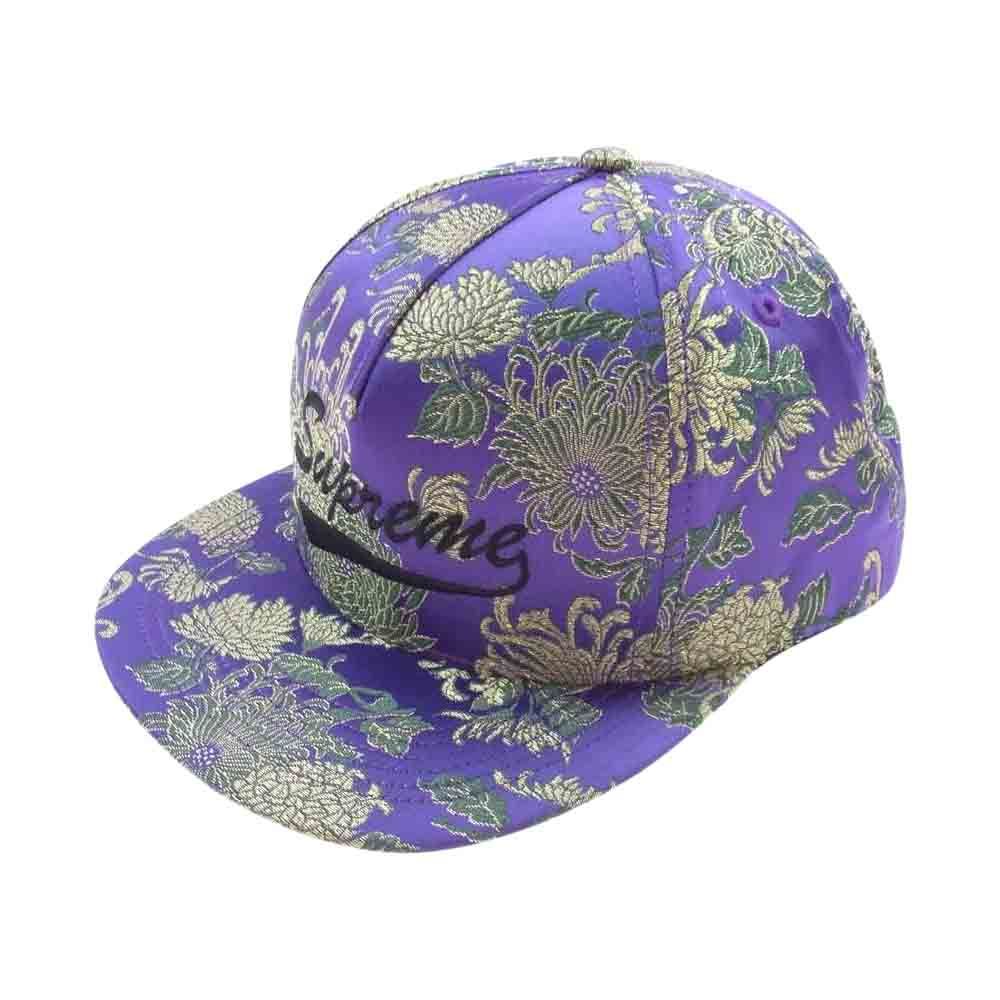 Supreme シュプリーム 帽子 17SS Eastern Floral 5-Panel イースタン フローラル ロゴ 5パネル キャップ  パープル系【中古】