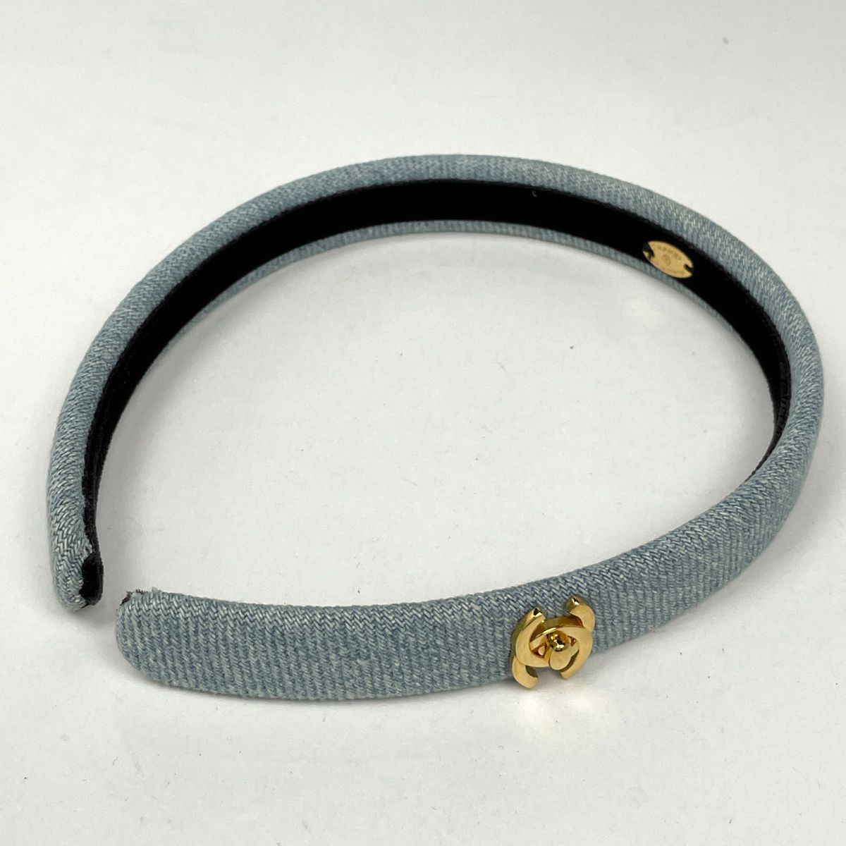 CHANEL シャネル カチューシャ デニム ココマーク ターンロック ブルー シャネル CHANEL ココマーク カチューシャ ターンロック