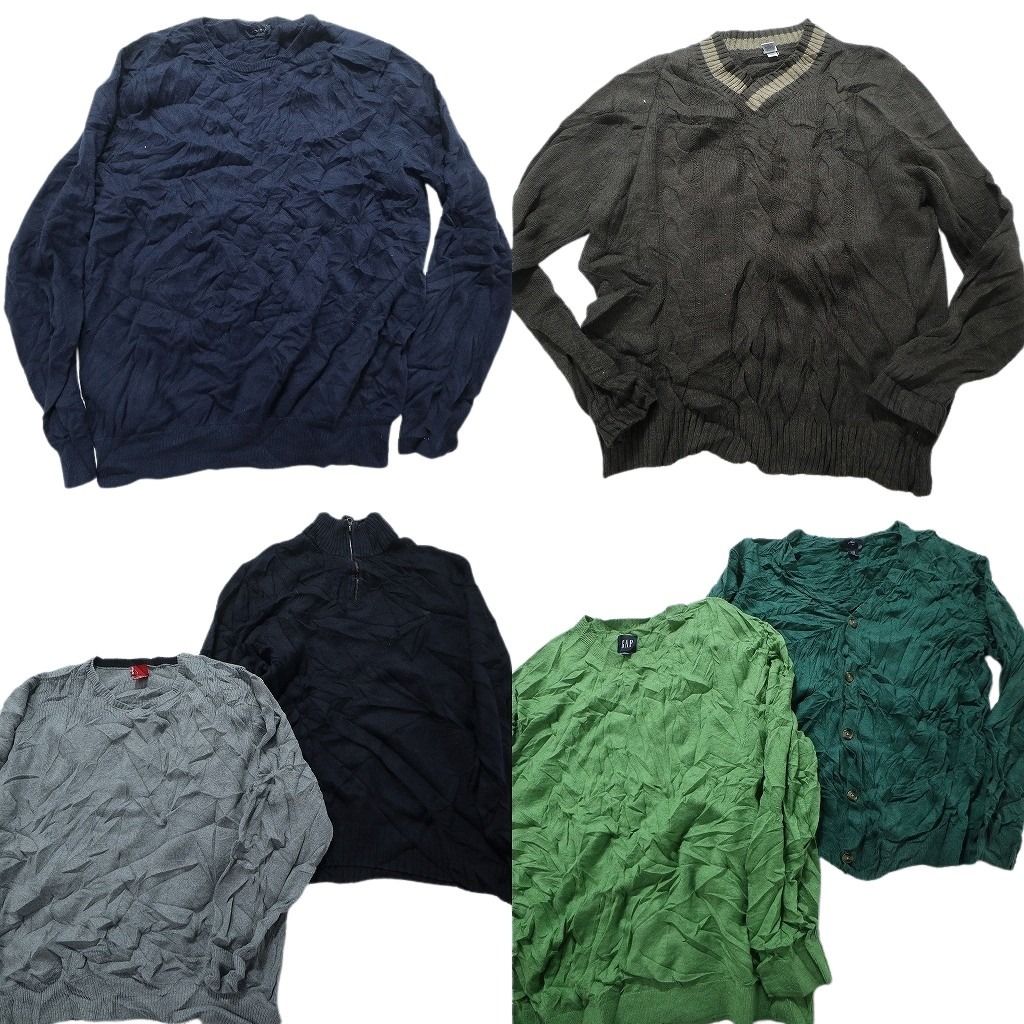 古着卸 まとめ売り ブランドMIX セーター 6枚セット (メンズ XL /2XL ) ギャップ リーバイス アメリカンイーグル カーディガン  MW5565