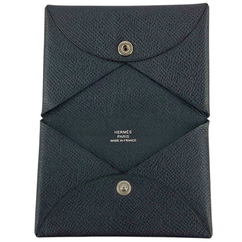 ■美品■　エルメス カルヴィ カード ケース 名刺入れ エプソン ノワール 黒 X刻 【276927】□ □美品□ エルメス カルヴィ カード ケース 名刺入れ エプソン